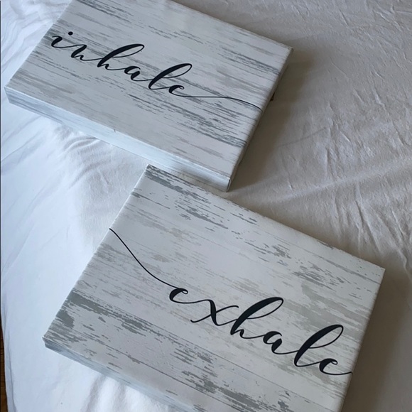 Inhale + Exhale Canvas Signs - Picture 2 of 6
